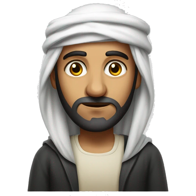 photorealistic serious arab with book emoji