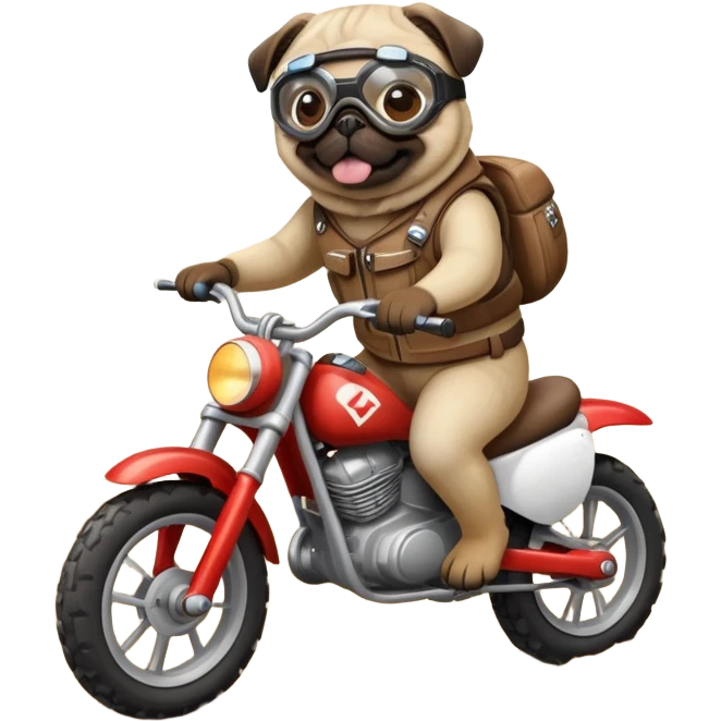 Pug riding a dirt bike  emoji