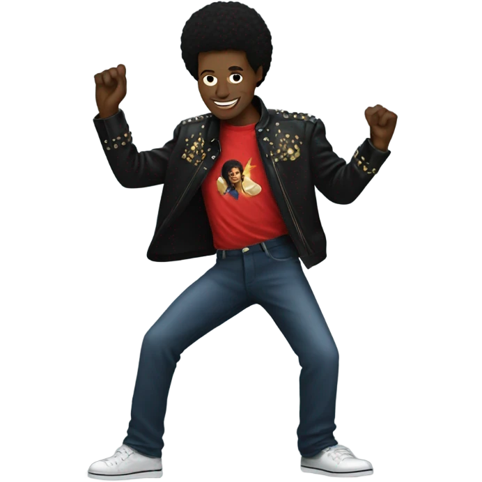 Black man dancing in a Michael Jackson jacket  emoji