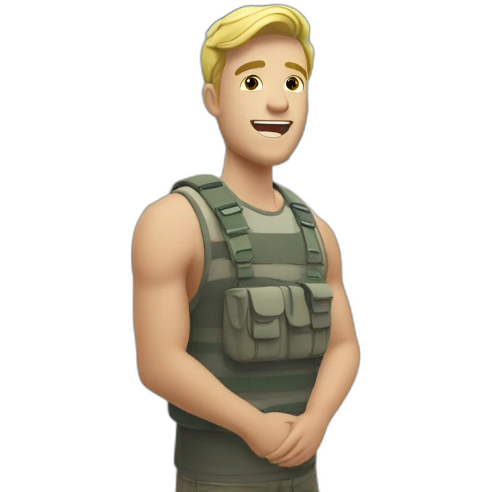 mensen met geweer en een tank in de achtergrond emoji