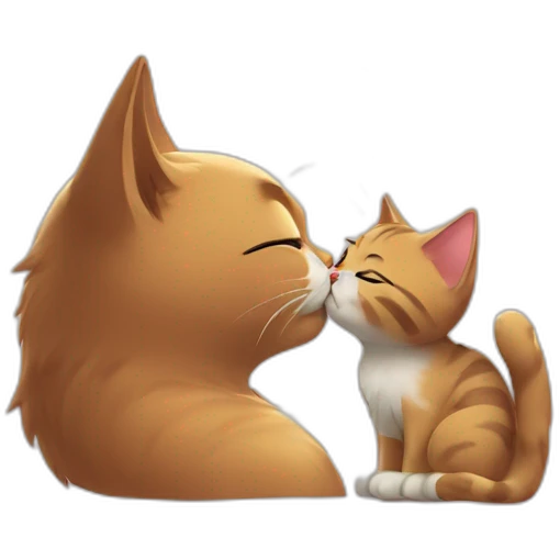 Cat kissing shinshilla  emoji