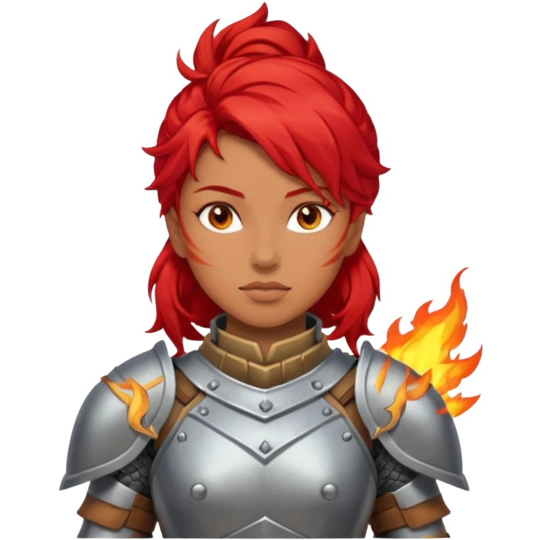 woman fire armored warrior emoji