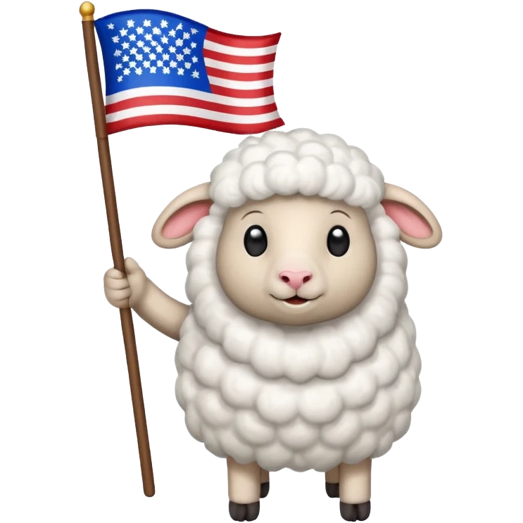 Sheep waves a victory flag emoji