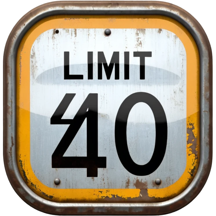 Speed limit 40 sign emoji