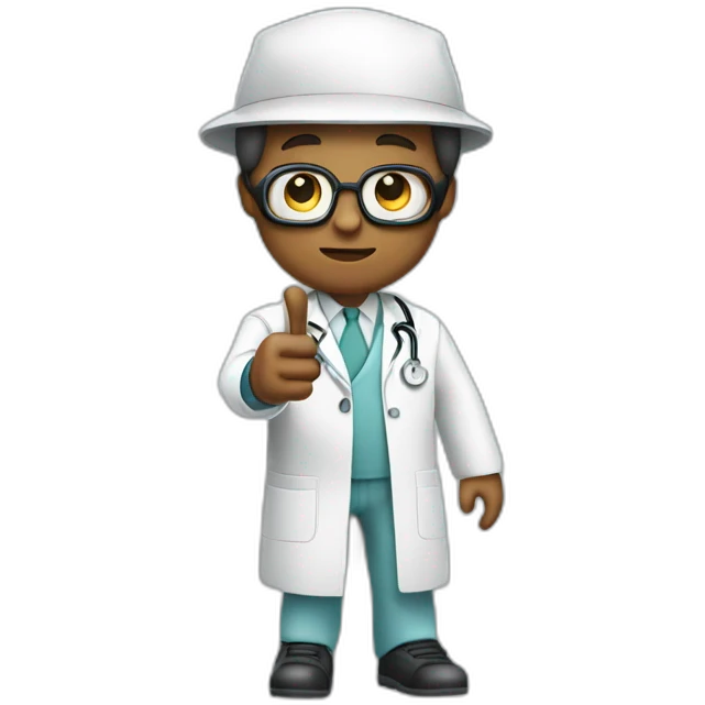 make docotor in doctor suit who is pointing and looking to his left side emoji