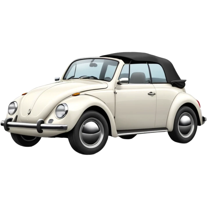 White Volkswagen Beetle convertible  emoji