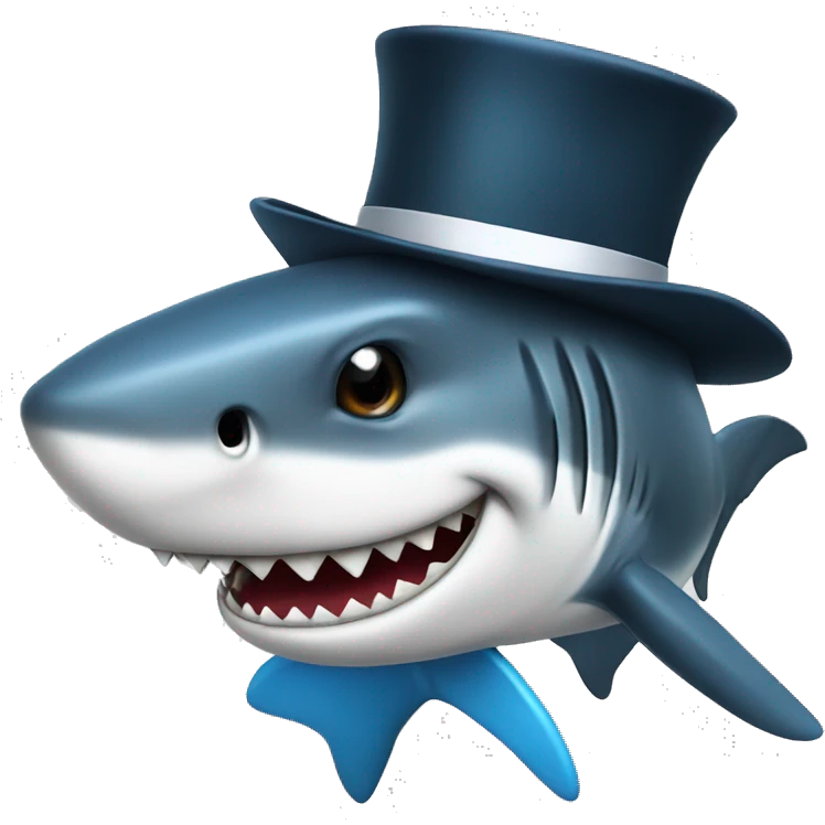 shark with tophat emoji
