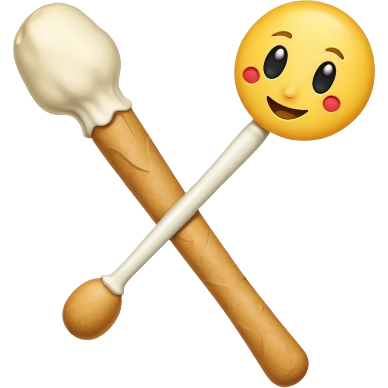 cartoon drumstick with a bone, emoji style emoji