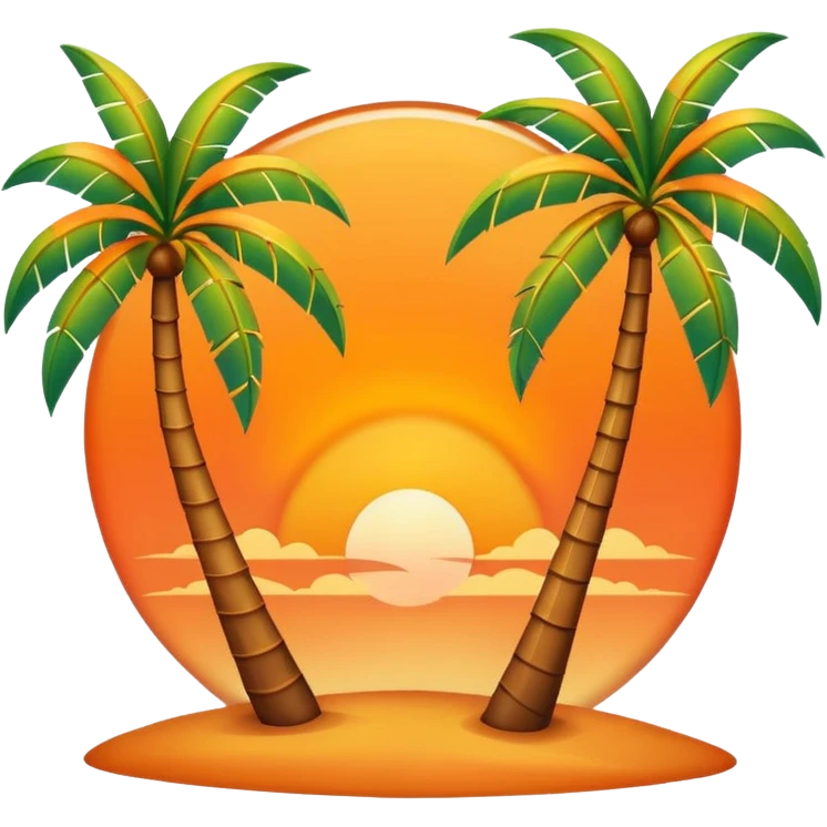 florida plam trees and sunset orange emoji