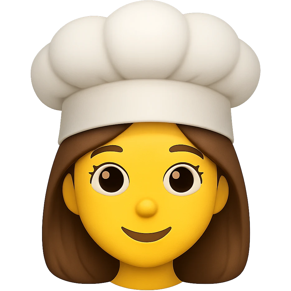 girly emoji with chef hat, remove background emoji