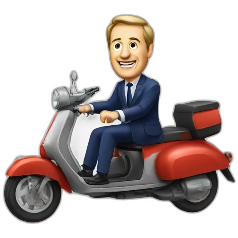 French President Holland on his scooter emoji