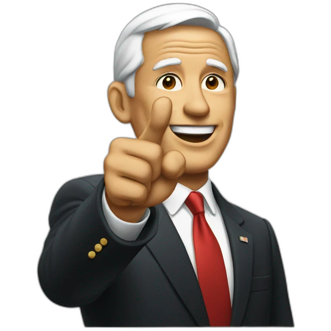 president pointing hand up emoji