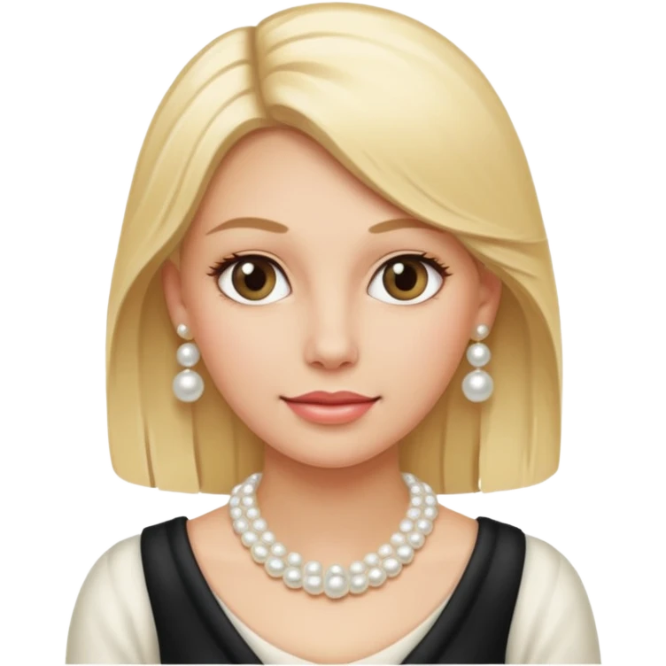 Blonde woman wearing pearls emoji