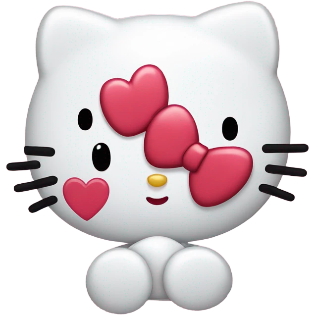 hello kitty with heart emoji