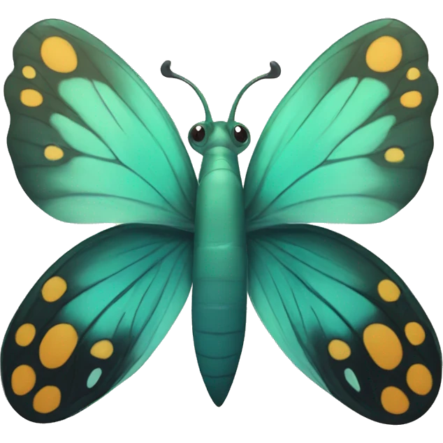  butterfly on dolphin nose emoji