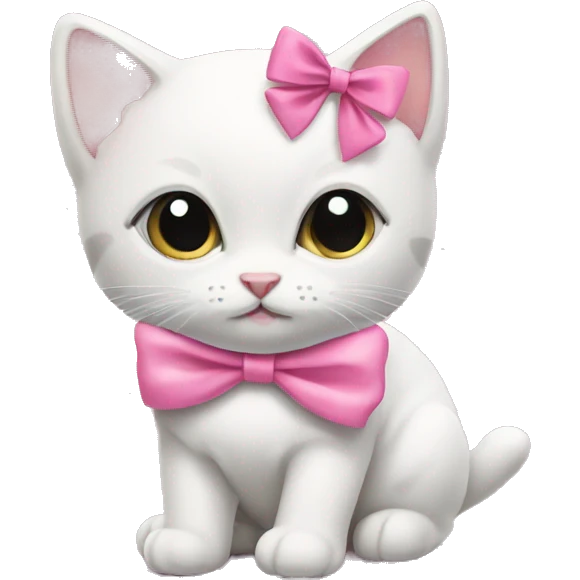 Kitten with a pink bow  emoji
