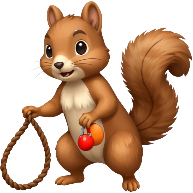 Squirrel jumping rope emoji