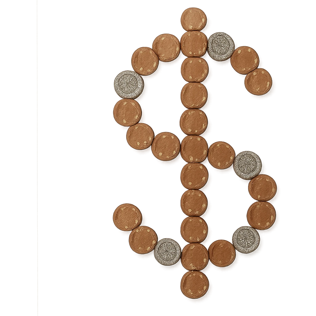 dollar sign made of coins emoji