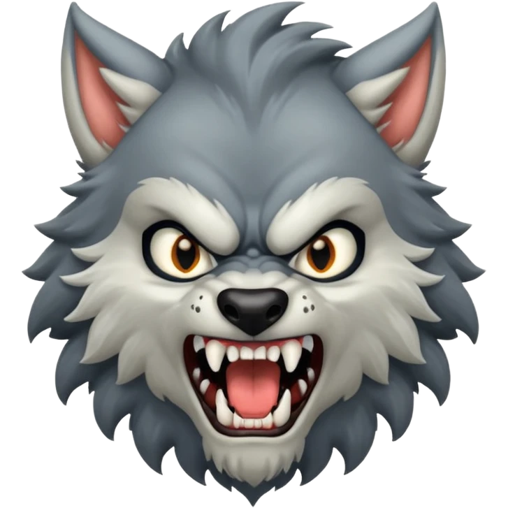 Werewolf – Furry wolf-man mid-roar emoji