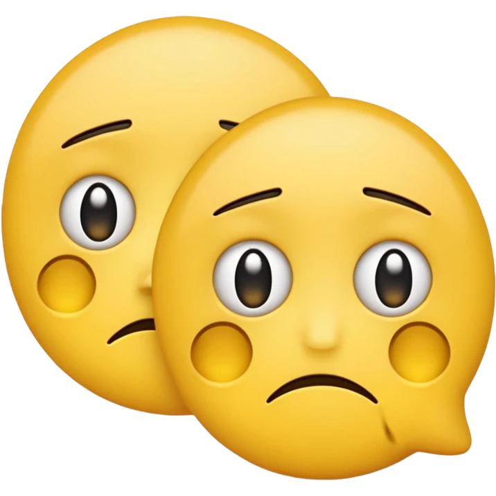 two unhappy yellow emojis overlapping 50% emoji