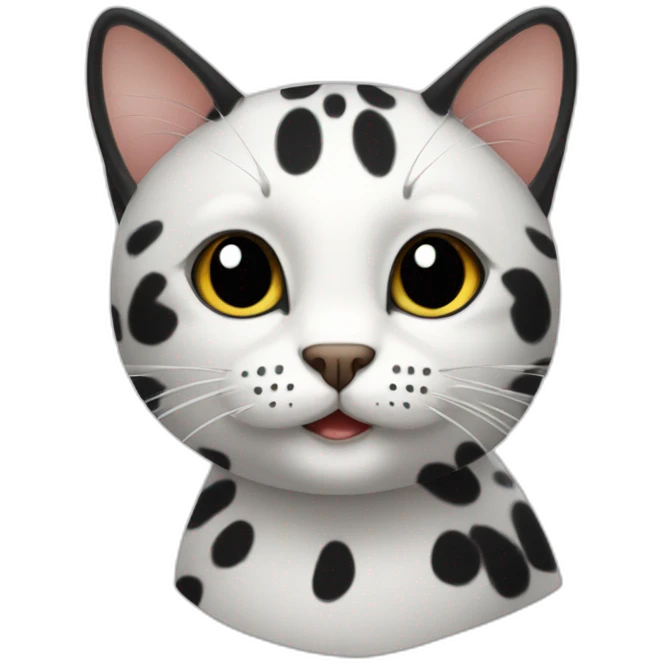 white black spotted cat emoji