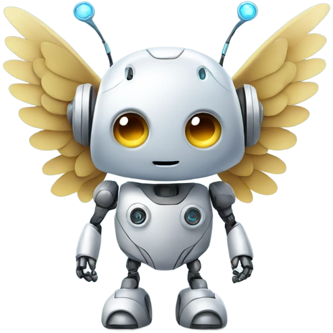 cute robot with wings emoji
