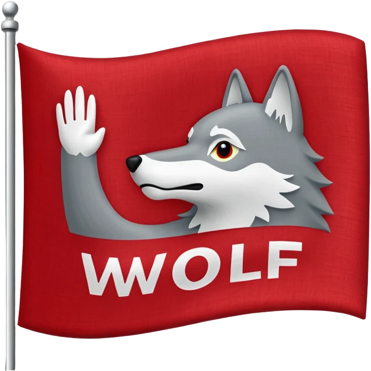 Flag that says #Wolf99 emoji