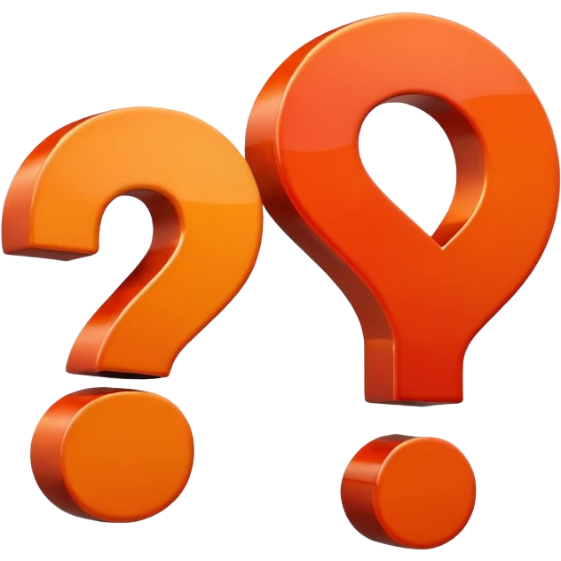 red-and-orange colored question mark emoji