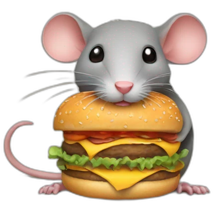 rat with burger emoji