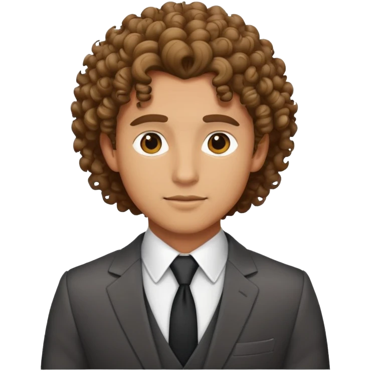 guy in suit with curly hair emoji