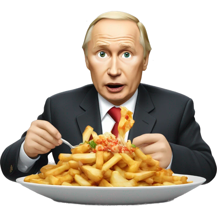 Vladimir Poutine qui mange des Poutine  emoji