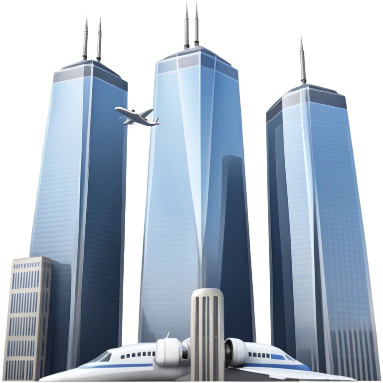 a plane flying to twin towers on 9/11 emoji