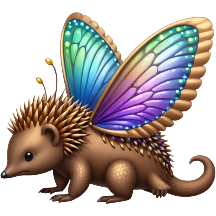 echidna with butterfly wings and sparkle emoji