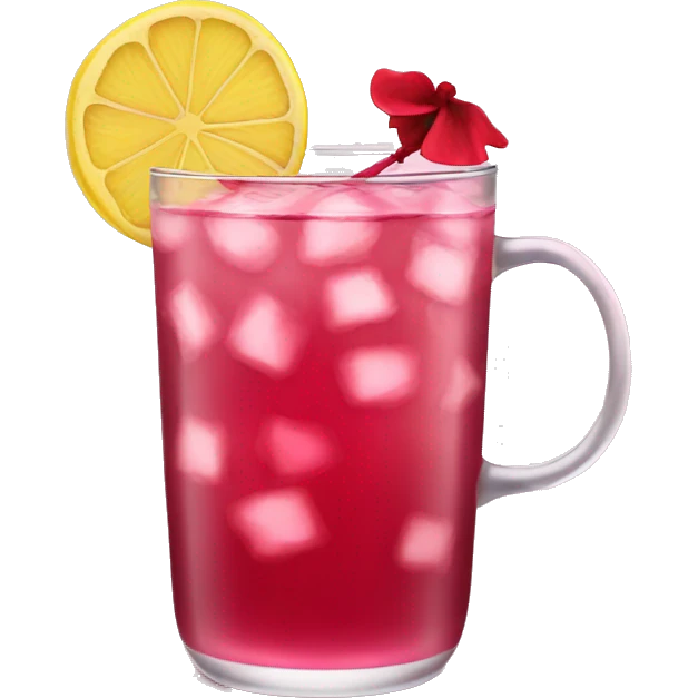 Hibiscus Lemonade Tea in glass emoji