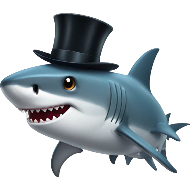 Shark with top hat emoji