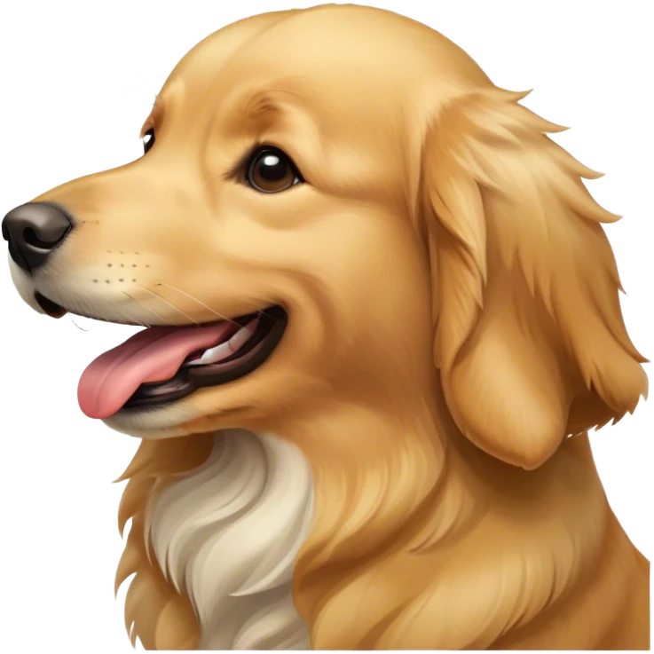 Dog sitting profile view happy emoji