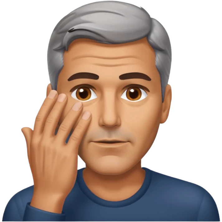 George clooney hand over his face emoji