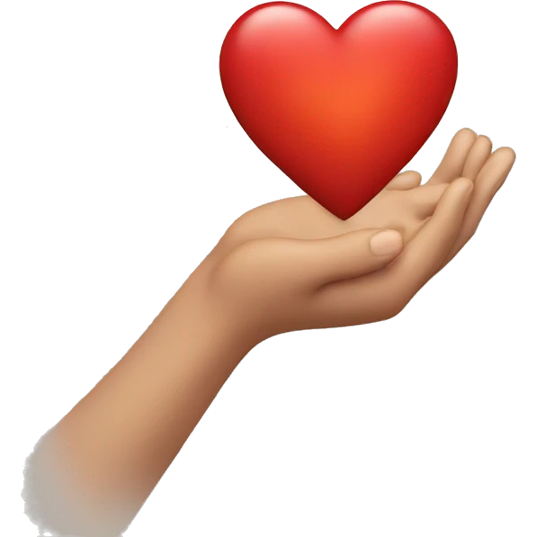 hand holding heart emoji