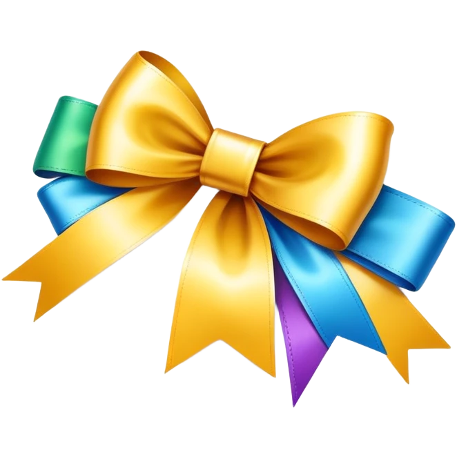 Gift card with a colorful ribbon and bow emoji