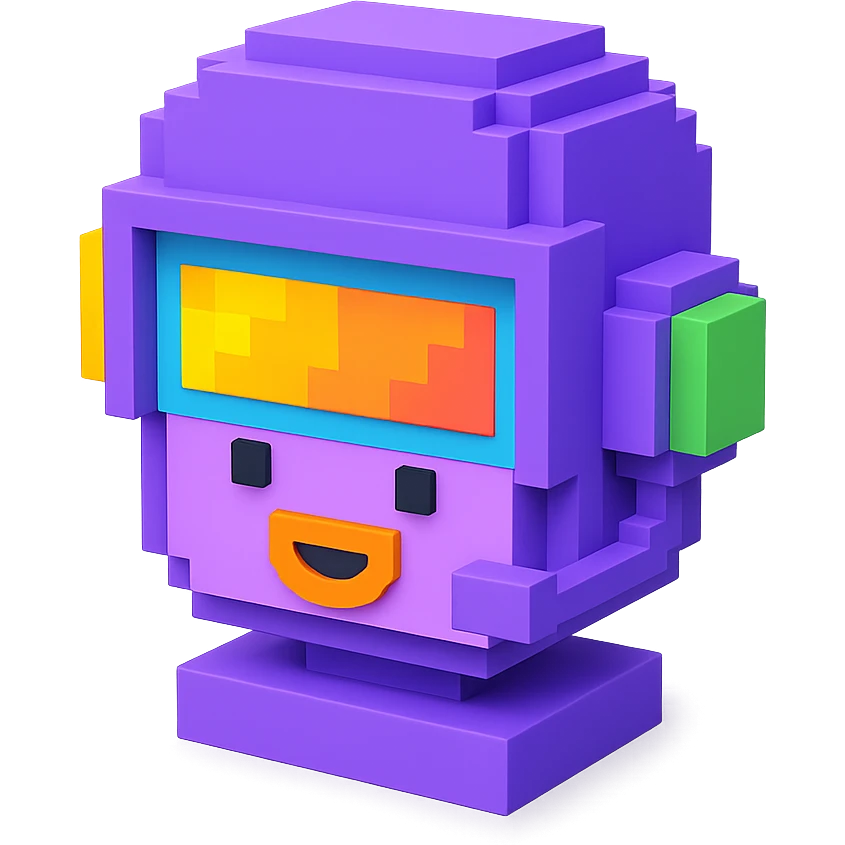 friendly robocop like ai sales teammate (head only) in purple color emoji