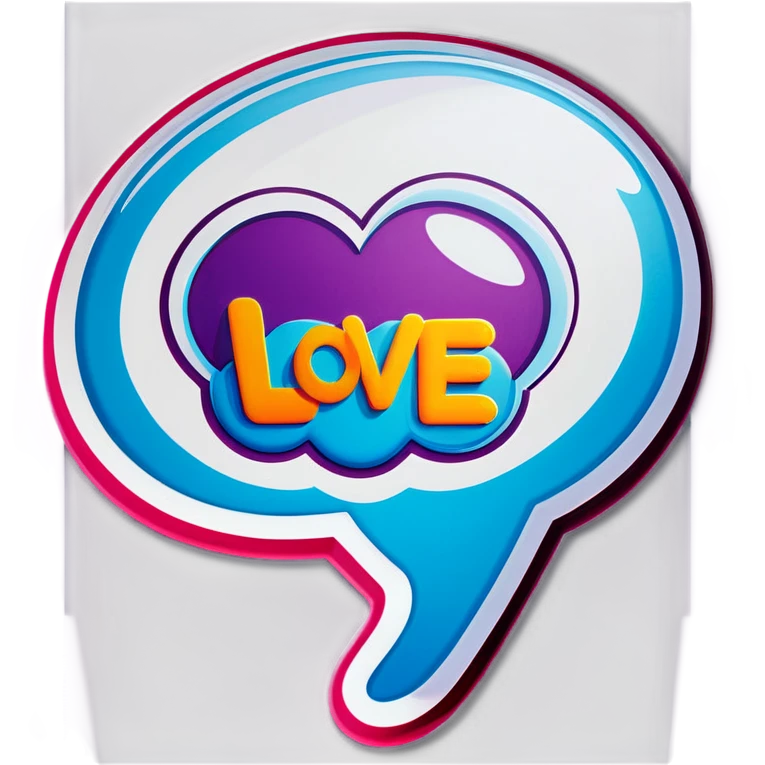 Bright color wording bubble letters all capitalized saying WE LOVE BUFOS emoji