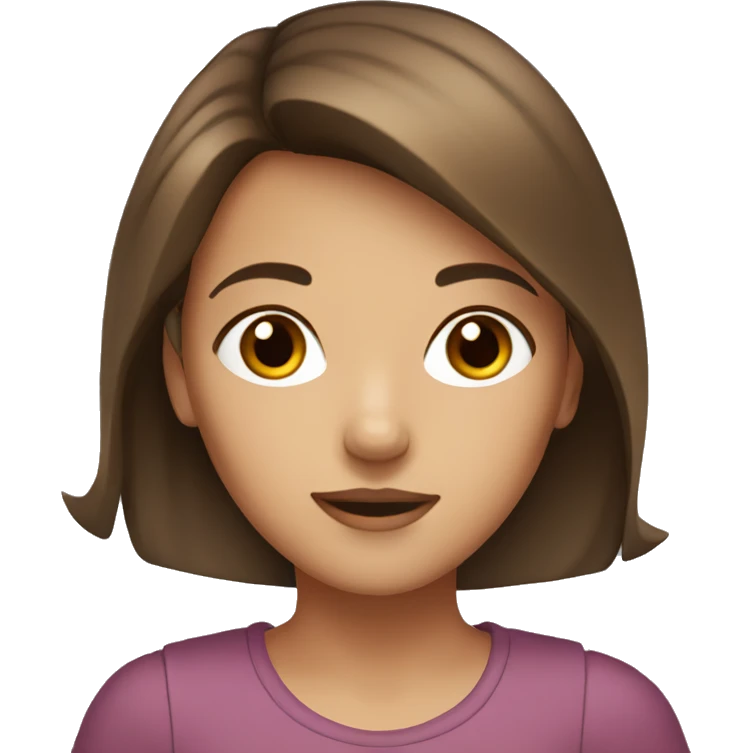 A girl with brown hair and brown eyes  emoji