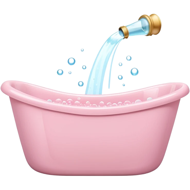 light pink bathtub filled with light pink water and bubbles emoji
