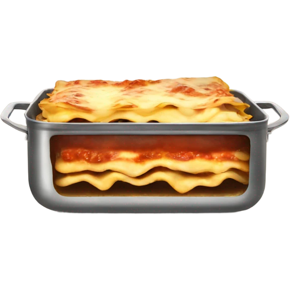 Lasagna in pan steam coming off emoji