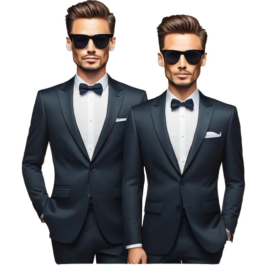 Two men in suits with sunglasses emoji