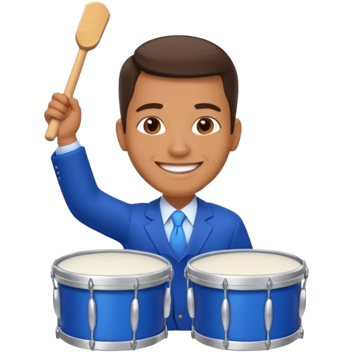 Blue presidential candidate with blue drums in front of him emoji