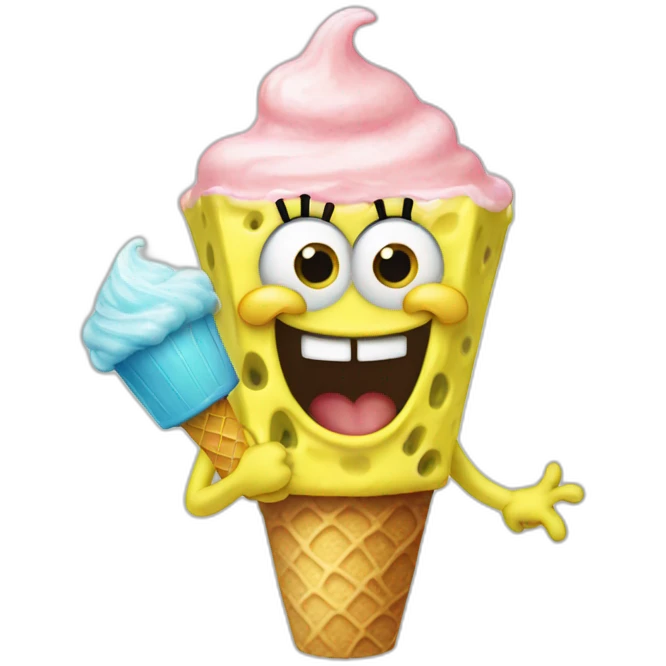 SpongeBob Eating Ice Cream emoji