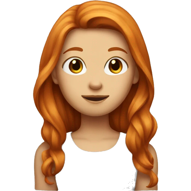 ginger girl with black longhair day emoji