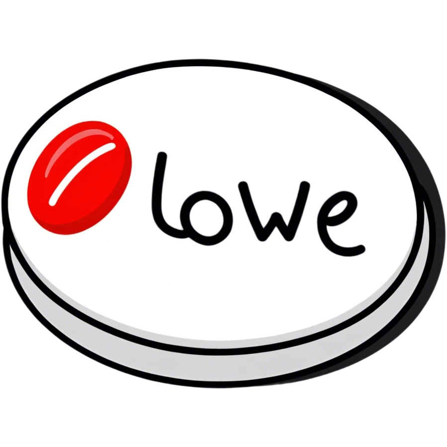 A thread stitched oval shaped pill, red and white with the saying Love Pill on it  emoji