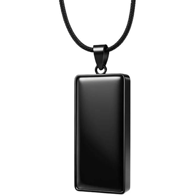 Long black vertical 3d rectangle necklace  emoji